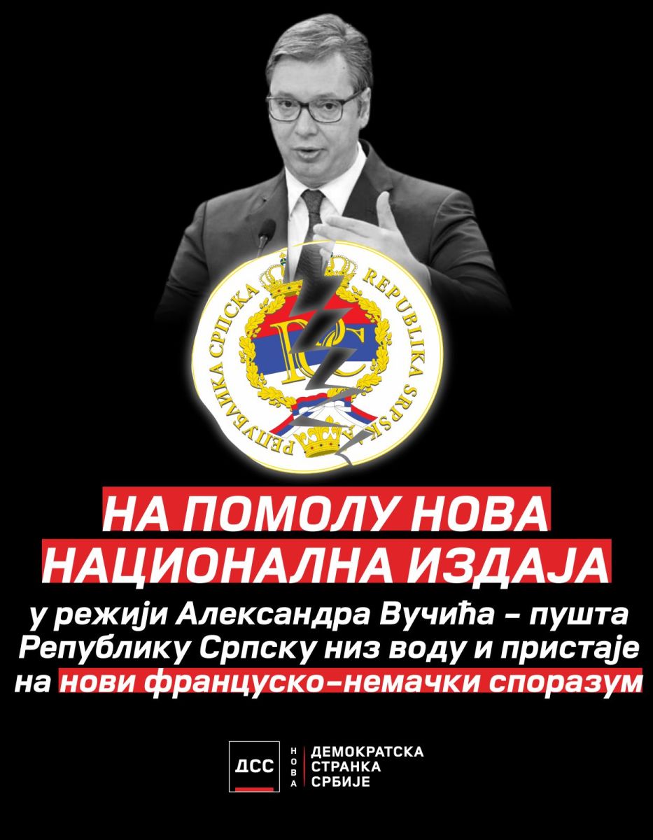 Kraj Republike Srpske je moguć samo uz Vučićevo saučesništvo
